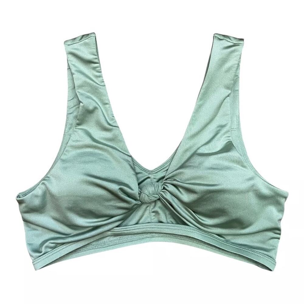 Buffbunny Collection Knotted Front Bikini Top Size S Small NWT Green - Picture 2 of 6